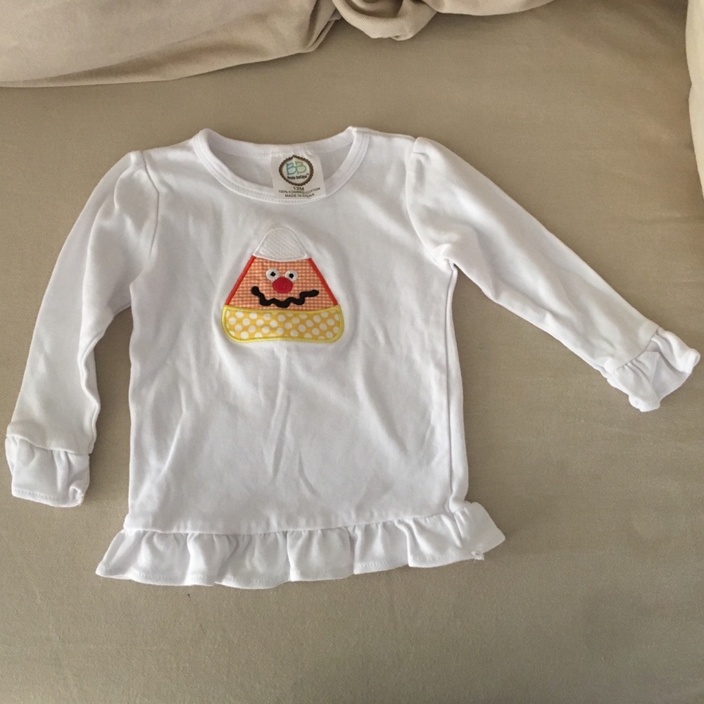 Boo! 👻 12m candy corn appliqué long sleeve tshirt